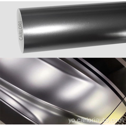 Satin Metallic Iron grẹy fi ipari si Vinyl